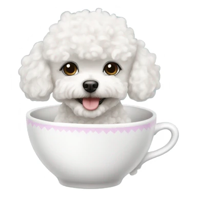 A white teacup poodle sticker
