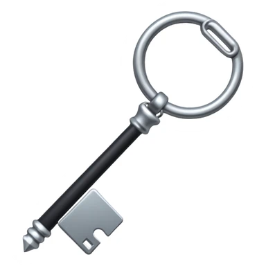 iOS emoji, minimal dark key, flat, fantasy item sticker