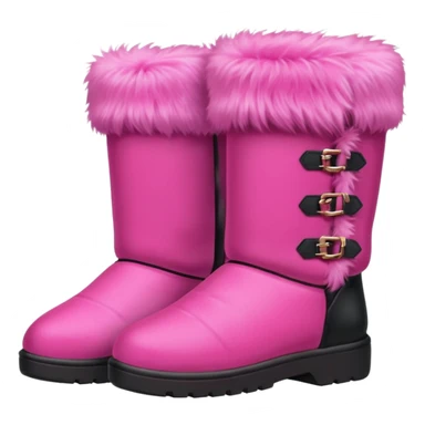 Cute pink fur boots sticker