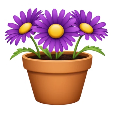 single purple daisy flower pot sticker