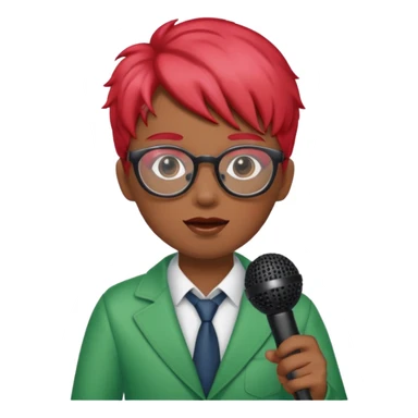 strawberry be hand the mic glasses  sticker