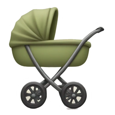 Khaki green baby stroller emoji  sticker