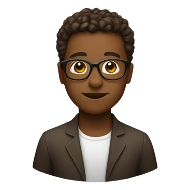 art teachr with glasses and brown ha sticker