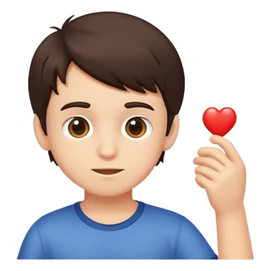 brunette boy playing  sticker