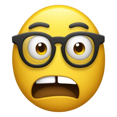 a yellow emoji with very very big glasses the emoji very angry and emoji looks to the right side sticker