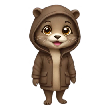 Otter disguised as a girl sticker