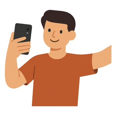 Flat design style selfie sticker