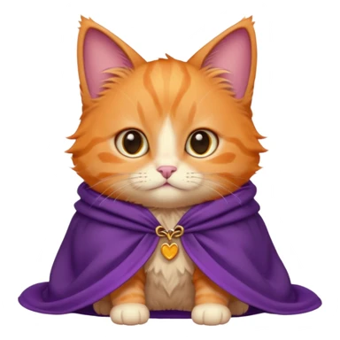 baby orange cat in purple cloak sticker