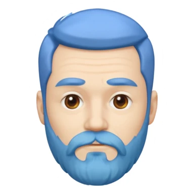 Middle-age, male, white skin, blue hair and blue beard sticker