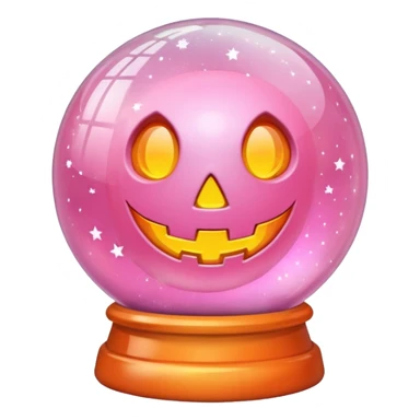 pastel pink orange halloween   globe sticker