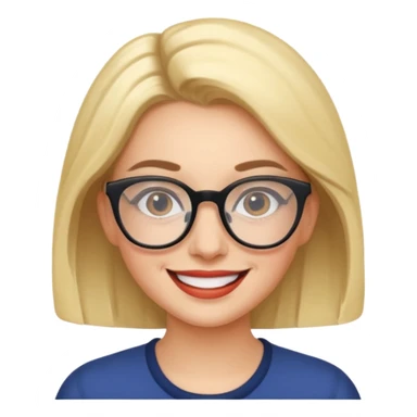 bold and wearing glasess woman sticker