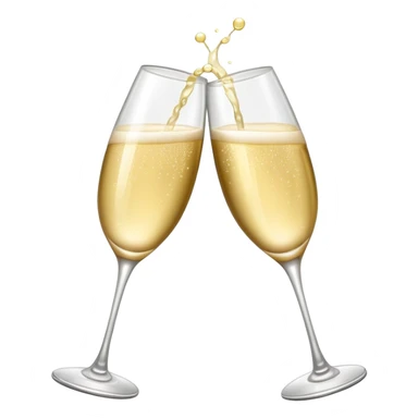 Two Champagne glass clink with sparkle sticker