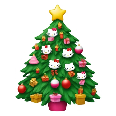 Hello kitty theme Christmas tree sticker