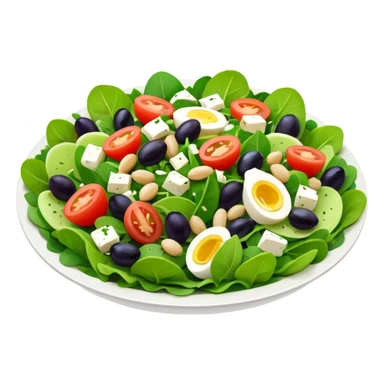Salad community avatar in clean style illustration. Classic salads like Olivier, Greek or Tashkent, vibrant greens and colorful ingredients, simple shapes, flat design, high contrast, fresh and inviting. sticker