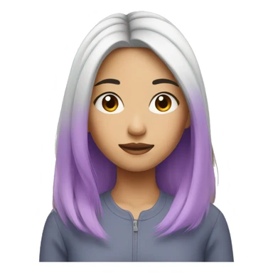 asian girl with split dye hair sticker