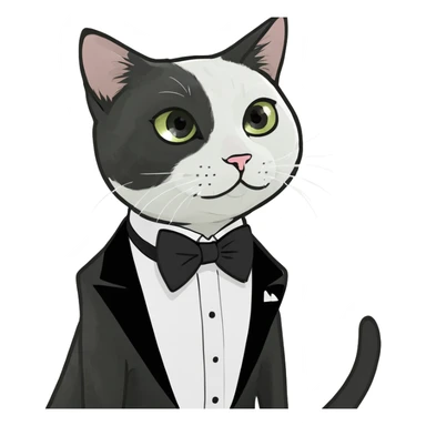 Cat  with tuxedo on sticker
