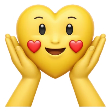Emoji with hands holding heart sticker