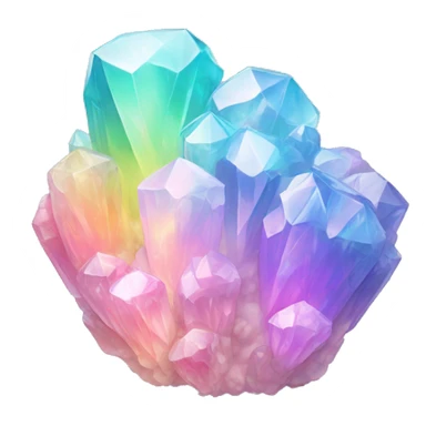One Pastel iridescent rainbow crystal clusters sticker