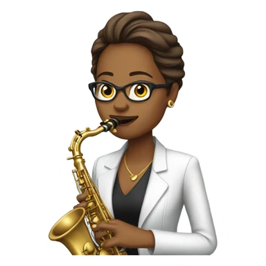 Cheryl playing saxophone sticker