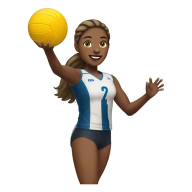 Medium skin tone, female, volleyball player serving the ball sticker