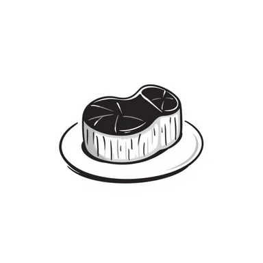 steak, hand drawn black doodle style sticker