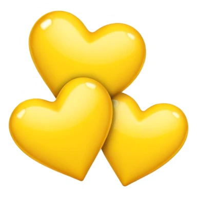 3 yellow hearts  sticker