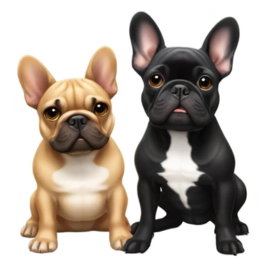 Black and Tan and fawn French bulldog friends sticker