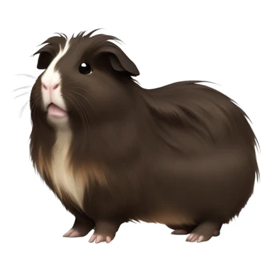 Long haired fully dark brown guinea pig baby sticker