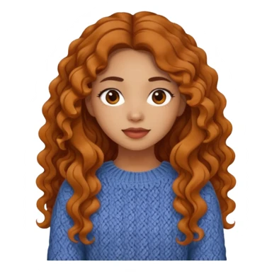 Cozy mixed girl with long wavy hair dressed for fall sticker