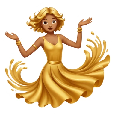 Golden liquid around the dancing hands sticker