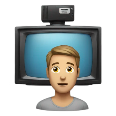 Guy with a TV on his Head sticker