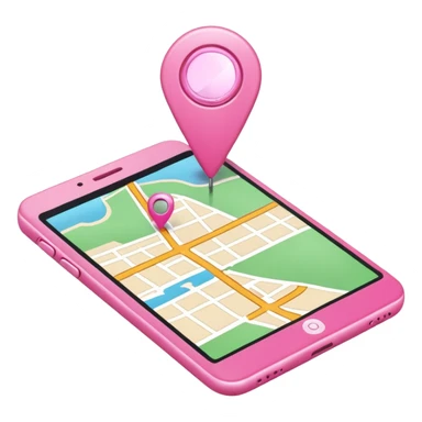 pink gps map sticker