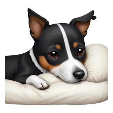 Sleeping black jack russell sticker