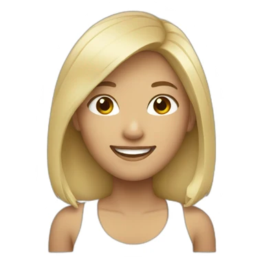 asian blond woman smiling sticker
