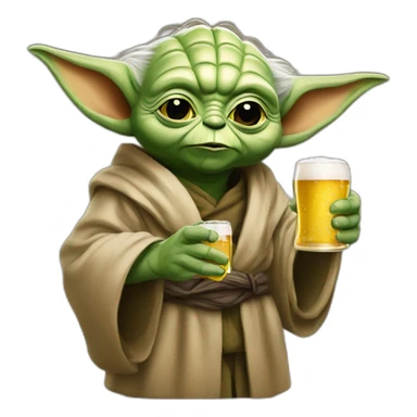 Yoda drinking beer in germany sticker