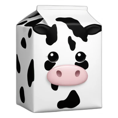 cute milk carton with black eyes with cow design black and white all over sticker