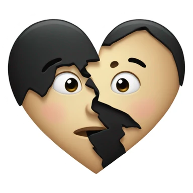 broken black heart sticker