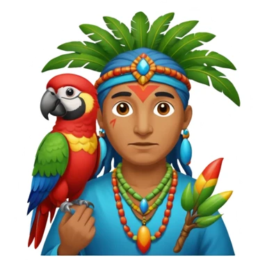shaman hold a pet parrot sticker