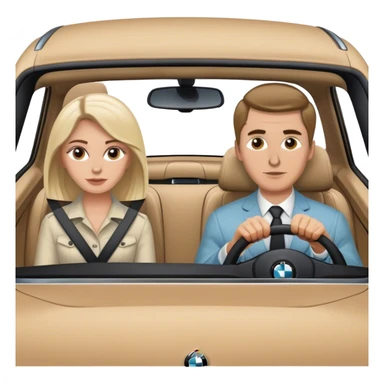 white guy white girl in bmw car sticker