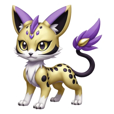 Meloetta-Meicoomon-Gatomon-Liepard-Pokémon-Digimon-Fakémon-fusion-hybrid-creature sticker