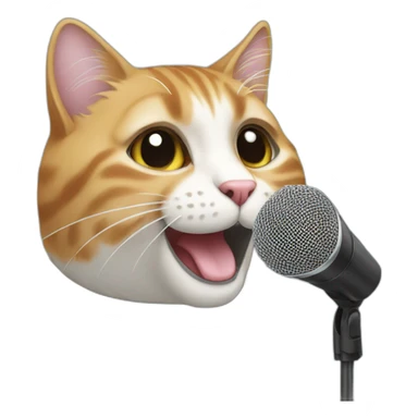 A cat singing in a microphone sticker