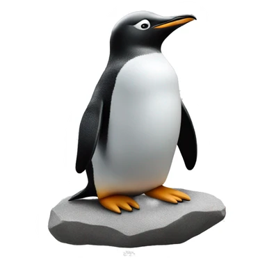 penguin on a rock outdoors with its hands in the back & head facing up eye closed sticker