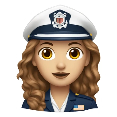 Coast guard white woman with brown hair sticker
