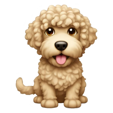 Labordoodle with beige fur and triple chin and curly tail  sticker