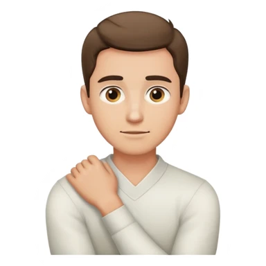 Arm crossed holding neck guy sticker