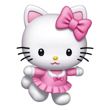 Hello Kitty performing a back walkover sticker