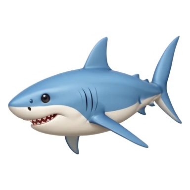 blue shark emoji playing with a rugby ball sticker