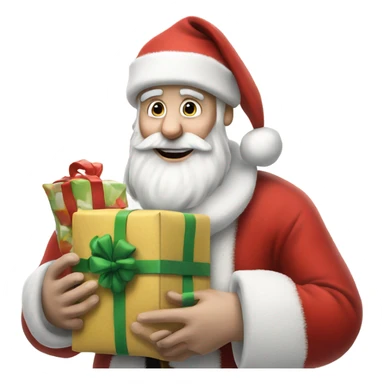 Photo Realistic pale Santa holding his sack and presents  sticker