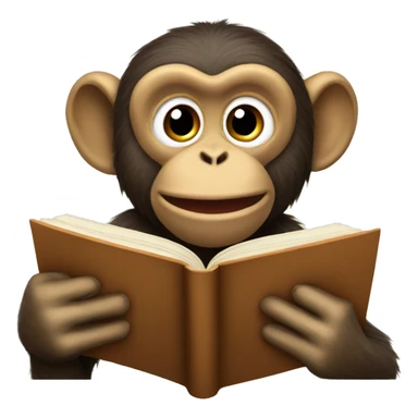 Monkey Reading Book sticker
