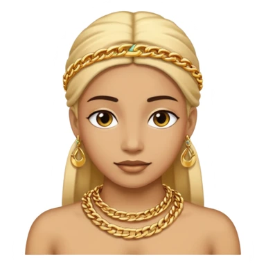 Neck traditional gold chain and gold bangel sticker